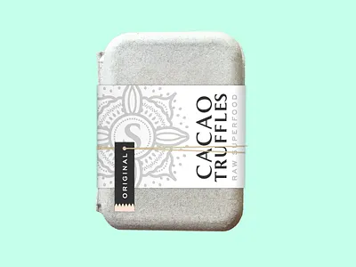 Truffle Packaging - Option 1 cacao chocolate illustration line work organic packaging truffles typography