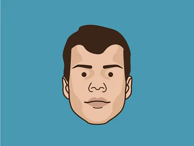 Floaty head portrait face flat head illustration man portrait simple vector
