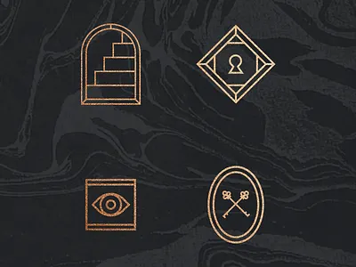 Always Watching cult door eye key lock marble stairs symbols