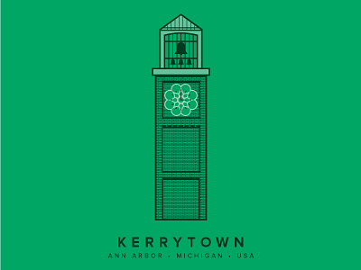 Ann Arbor Kerrytown Clock Tower ann arbor illustration kerrytown lines michigan