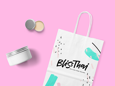 Bliss Thai brand identity banana beauty branding coco coconut color pop lettering pink style