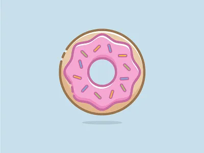 06. Pink D'oh-Nut - California Donuts california donuts doughnut food food icon icon icon design los angeles vector vector illustration
