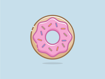 06. Pink D'oh-Nut - California Donuts california donuts doughnut food food icon icon icon design los angeles vector vector illustration