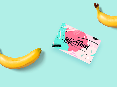 Bliss Thai brand identity banana beauty branding coco coconut color pop lettering pink style