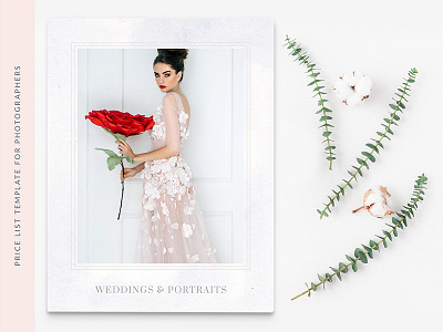 Wedding Photographer Price List Template branding clean flyer design photographer marketing template price list price list template pricing flyer pricing guide promotional flyer template watercolor wedding wedding photography