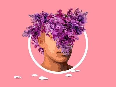 F L O R O S [1] 2d art botanical boy character clean design flat floral flowers gay graphic design illustration lgbt nature pastel photoshop pink queer web