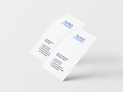 Alaska Airlines - Business Cards airline alaska branding business cards stationery