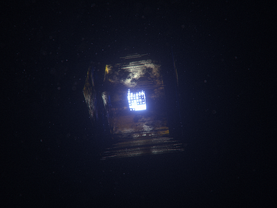 Cube in fog 3d c4d octane render