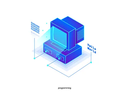 Programming code computer illustration isometric programming