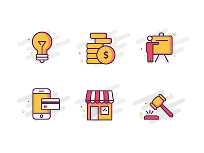 Icon Set icon iconset idea illustration lineart money payment yellow