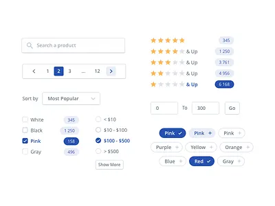 React UI Components for InstantSearch checkbox components faceting pagination react search select sorting ui