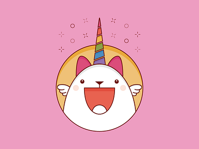 Pegacatcorn cat cute illustration pegasus rainbow unicorn