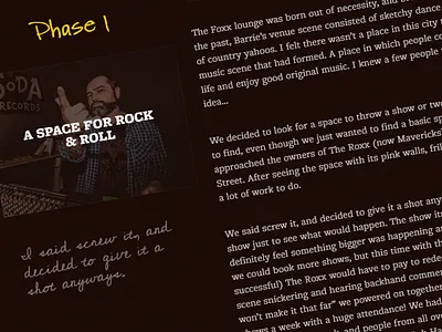 foxx.bar / The Foxx Hotdoggery (About Page) mobile music rock bar the foxx venue website