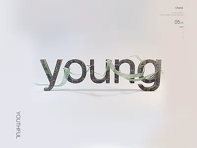 Young c4d typeface typesetting