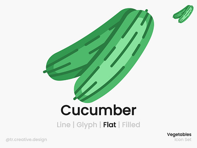 Cucumber Icon Flat Style harvest icon icon design icon set illustration vectoricon