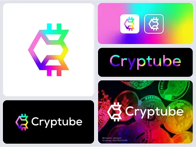 Cryptube - Crypto Logo Branding bitcoin brand identity branding coin crypto logo cryptocurrency cryptube e commerce financial logo fintech logo graphic design landing logo logo design logo designer logo inspirations modern logo nft tech logo trading logo