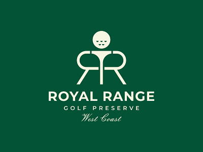 Royal Range Logo ball branding golf golf branding golf identity golf logo letter logo lettering lettermark logo logotype monogram r logo sports