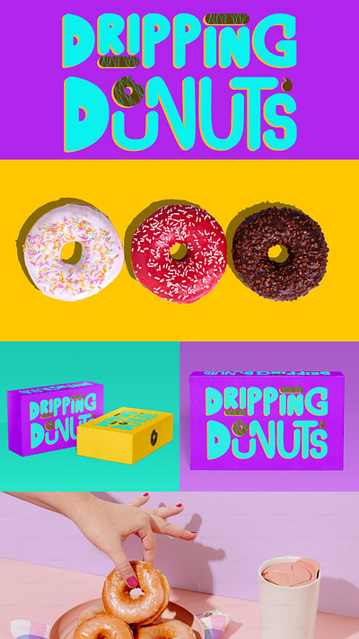 Dripping Donut Mood board branding design donut food graphic design illustration logo mood board packaging typography