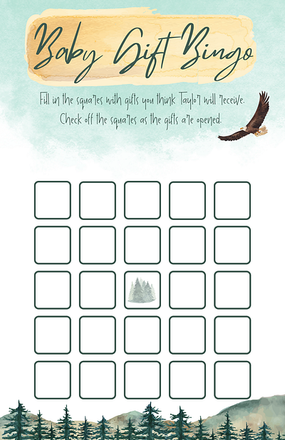 Adventure Awaits-Bingo Baby Shower Game