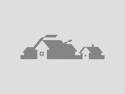 Village buildings grey house icon outline silhouette village