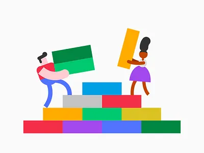 Loosely coupled, highly aligned artwork blog cover dapulse illustration pyramid team teamwork