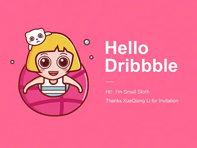 Hello Dirbbble animal cartoon cat children icon illustrations