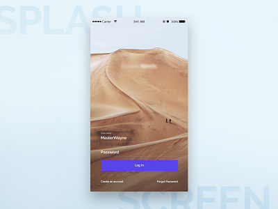 Extreme Sports Application - Splash Screen app application clean design flow interface ios profile sport ui user ux