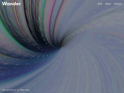 Wander Ambient animation canvas intro portfolio rainbow