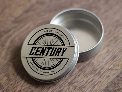 Century Logo badge balm black chamois cream cycling head badge label logo tin vintage wheel