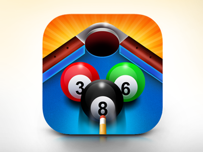 Billiard IOS Icon 3d android arcade ball billiard game icon gui ios icon iphone pool ui vibrant