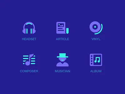 ICON - Music 02 album article composer headset icon music musician vinyl