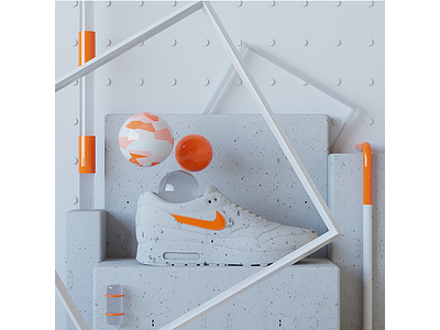 Airmax 1 Cement 3d 3d animation 3d illustration adobe cinema4d corona illustration lowpoly maya octane