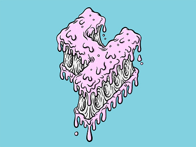 "4" for 36 Days of Type 4 80s blue drippy goo grime gum icing pink slime splash typography