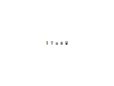 Tiny Alcohol alcohol beer glyphs icons illustration minimal tiny whiskey wine