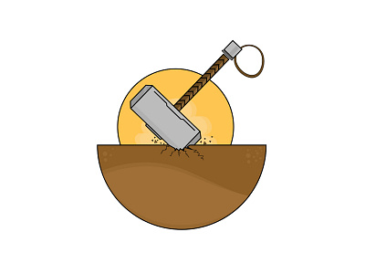 Mjolnir design illustration minimal mjolnir thor