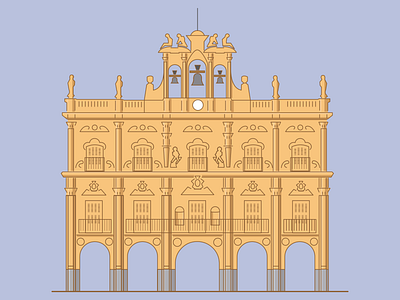 Salamanca Plaza Mayor heritage iconic illustration salamanca square