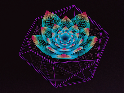 Virtual Beta Plant /// 3d cg cyber hologram houdini interface scifi succulent ui ux