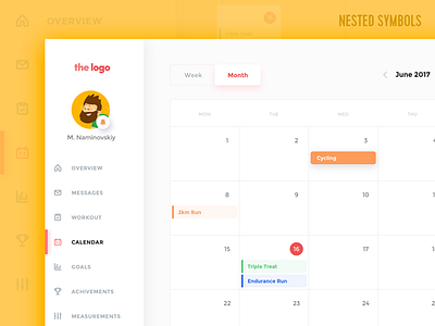 Fitness Calendar – Sketch Template Freebie free freebie nested symbols sketchapp template