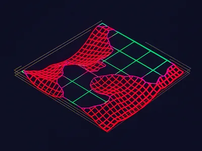 Ra Construction Grid /// 3d cg cyber hologram houdini interface scifi ui ux