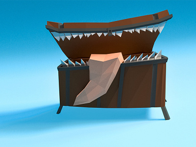 Mimic 3d blender chest low lowpoly mimic poly