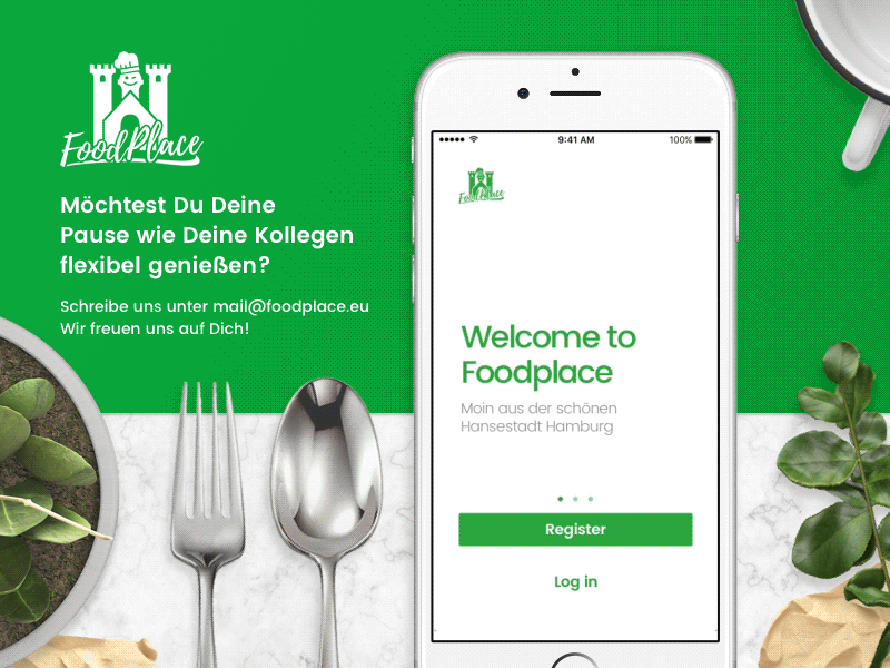 Foodplace Application application food foodplace green intro motion tutorial