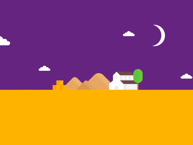 new day :) design farm graphic illustration moon morning motion newday night transition