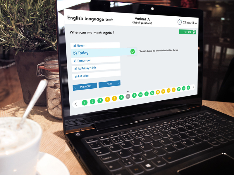 Example of Online Quiz site template page