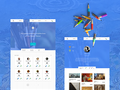 Canvases Store (Search artists) clean design experience home invoice landing page surge user ux web website