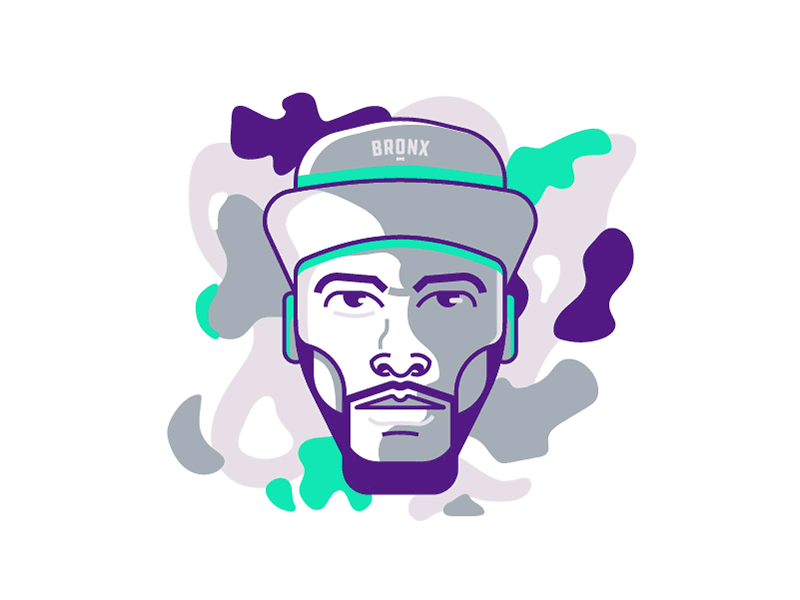 Mysonne army black bronx camo cap headshot line art music nyc pattern radio rap