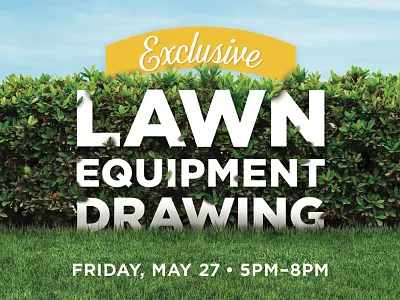 Shrubs 3d grass green lawn outside shadow type typography