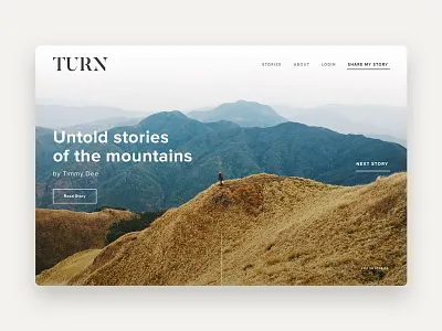 Turn - Homepage layout minimalist simple typography ui ui design web design