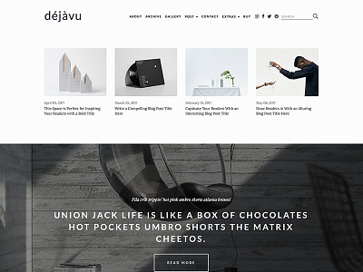 DejaVu - Minimal HTML Blogging Template blog blog template bootstrap creative gallery masonry minimal minimalist modern parallax personal blog