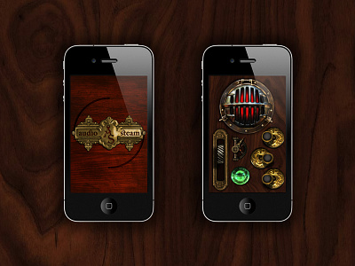 AudioSteam — Steampunk inspired sound app app augmented sound design esoteric designs ios iphone justin marazita marazita steampunk ui