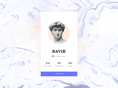 Daily UI #006 - Profile 006 daily ui marble mobile ui profile social profile ui design